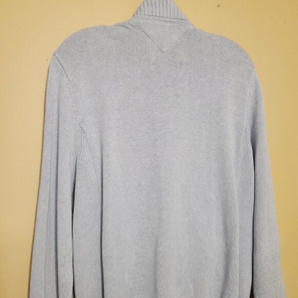 Tommy Hilfiger | Men's Sky Blue Full Zipper Cardigan Sweater (Size Medium) - Picture 13 of 15